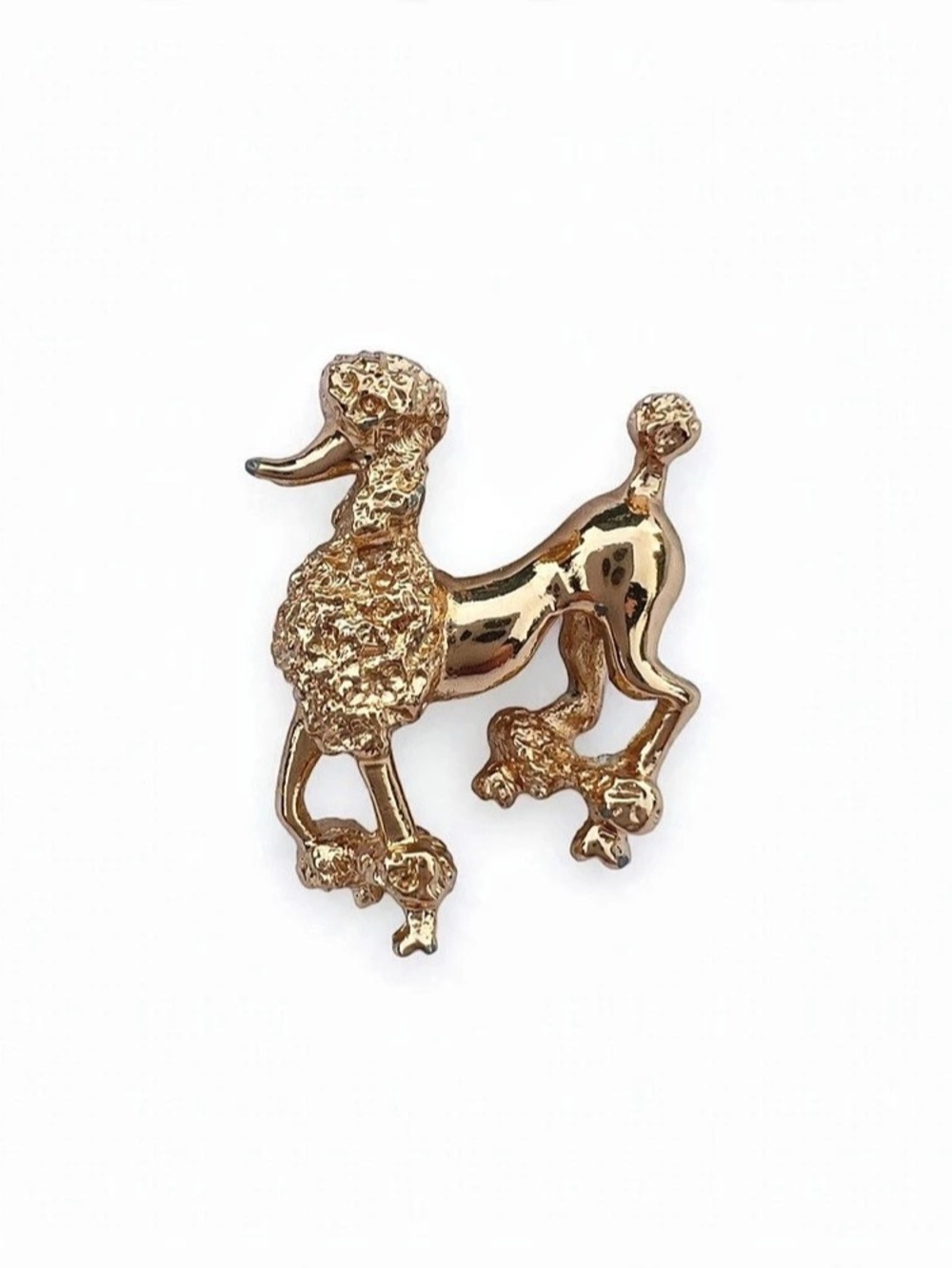 Monet Vintage Gold Tone Poodle Brooch